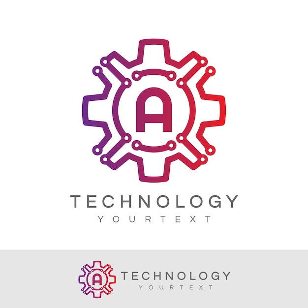 Vecteur technologie initiale lettre a logo design