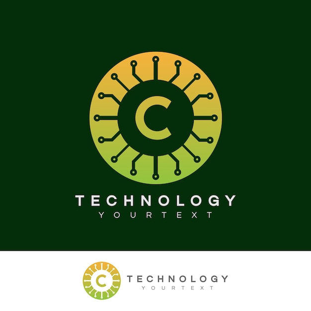 Vecteur technologie initiale lettre c logo design