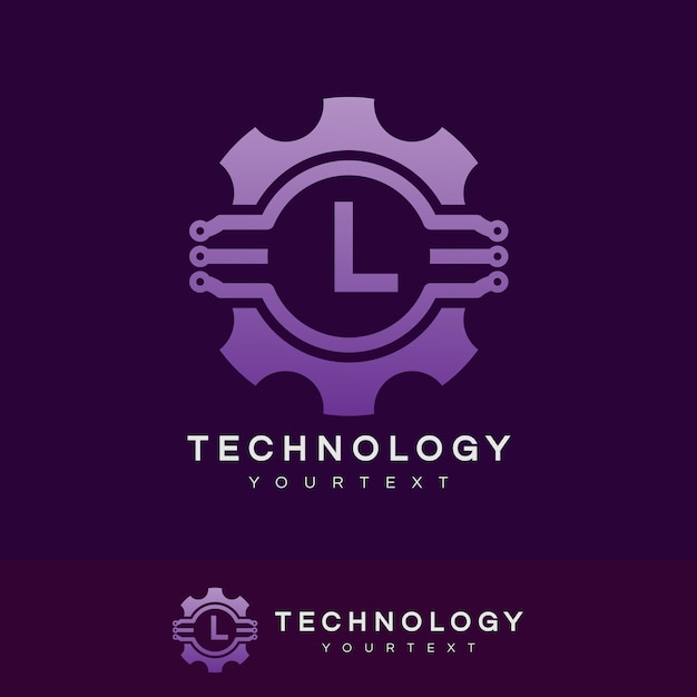 Technologie Initiale Lettre L Logo Design