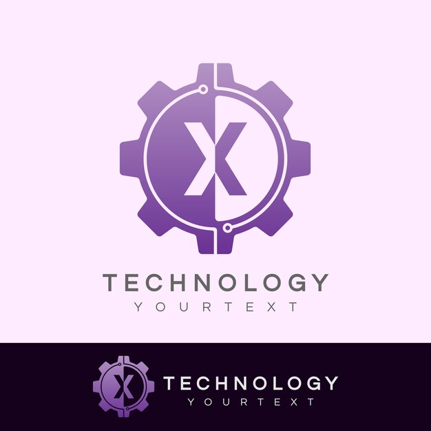 Technologie Initiale Lettre X Logo Design