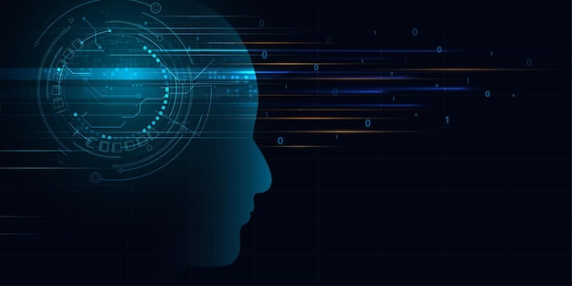 Technologie Intelligence artificielle (IA) animation cerveau concept de données numériques. Analyse des flux de données volumineuses. Apprentissage approfondi des technologies modernes. Innovation de la cyber-technologie futuriste.