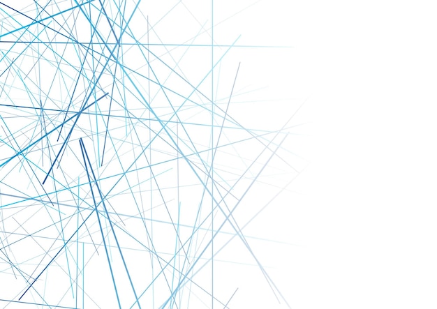 La technologie des lignes abstraites bleues est un arrière-plan vectoriel futuriste.