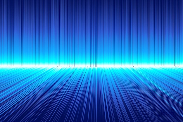 Technologie des lignes lumineuses bleues arrière-plan vectoriel du sens spatial
