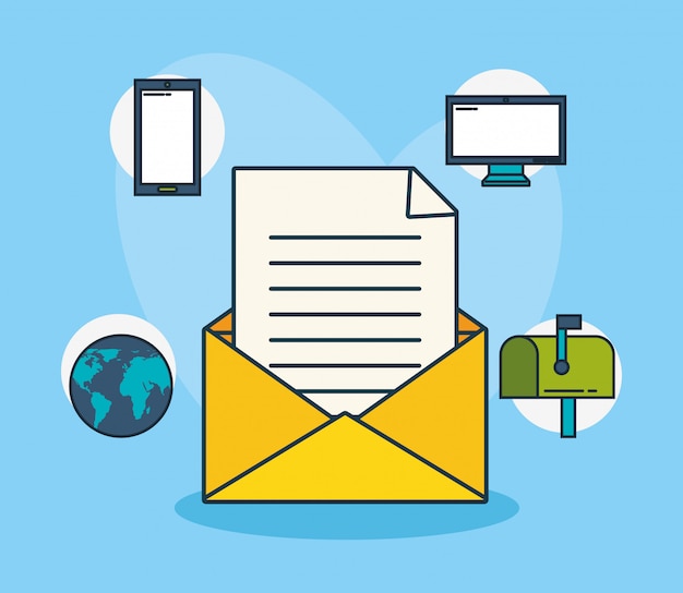 Technologie de marketing numérique avec illustration