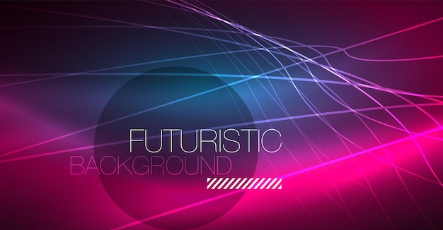 Technologie numérique fond abstrait néon conception géométrique lignes brillantes abstraites fond techno coloré forme futuriste