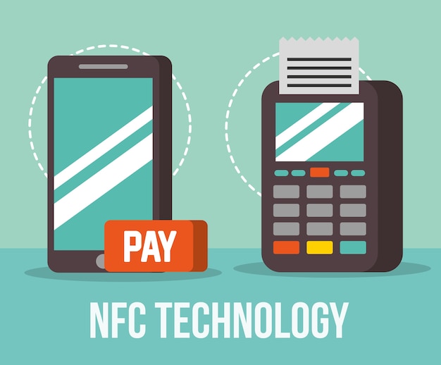 Technologie De Paiement Nfc Smartphone Signe De Dataphone