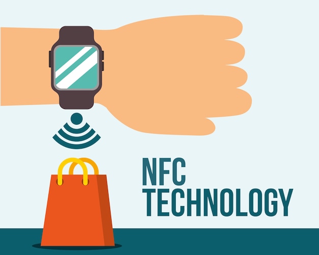 Vecteur technologie de paiement nfc