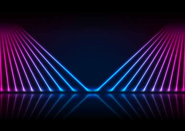 La technologie des rayons laser au néon ultraviolet bleu est un contexte moderne.