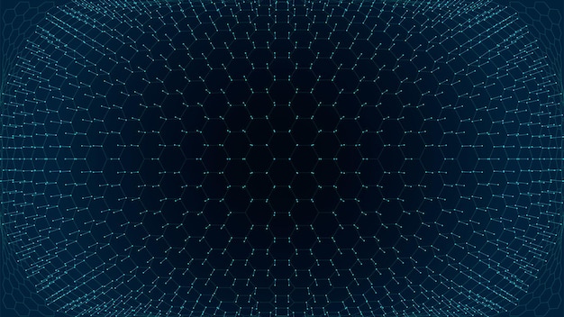 Technologie science hexagone grille lignes filaire surface abstrait