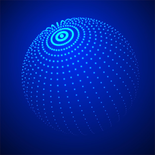 Technologie sphère bleue avec points de connexion Structure de réseau abstrait numérique Illustrations vectorielles