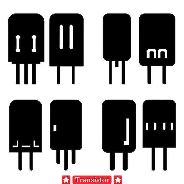 Technologie Transistor Conçoit Un Paquet De Silhouettes Vectorielles Pour Des œuvres D'art Numériques à Haute Résolution