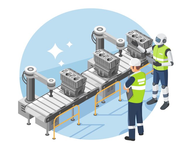 technologie de transport de la ligne de production de l'usine isométrique