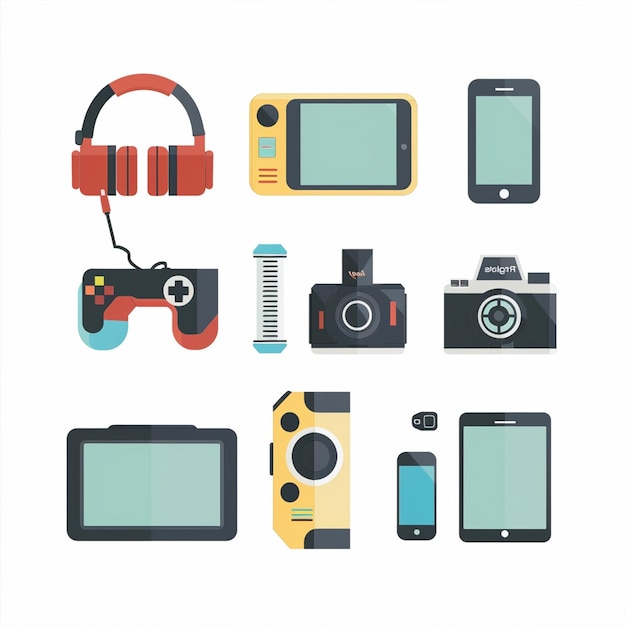 technologie vectorielle appareil illustration gadget ensemble numérique moderne mobile design icône plate