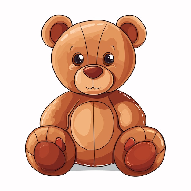 Vecteur teddy_bear_toy_icon_cartoon_isolated_vector