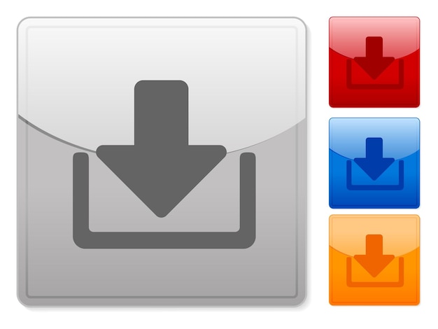 Vecteur téléchargement des boutons web carrés