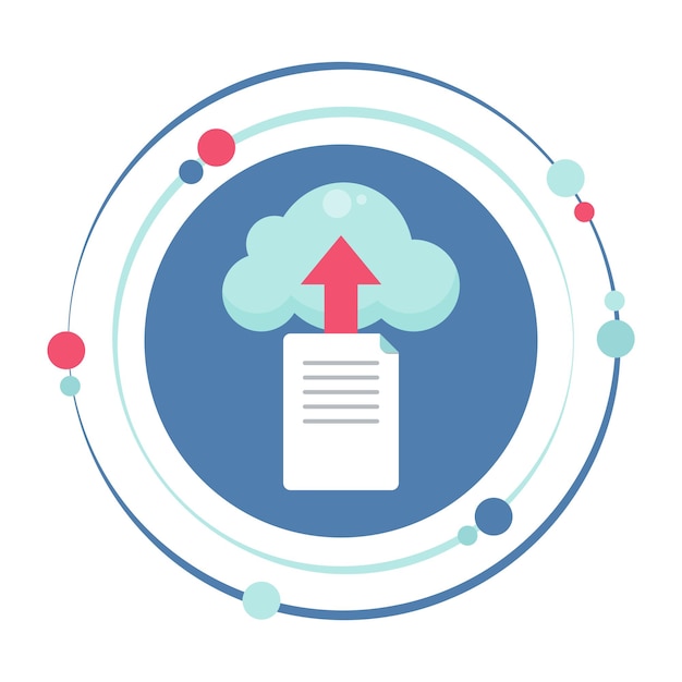 Vecteur téléchargement d'un fichier de document sur le symbole d'icône graphique d'illustration vectorielle cloud