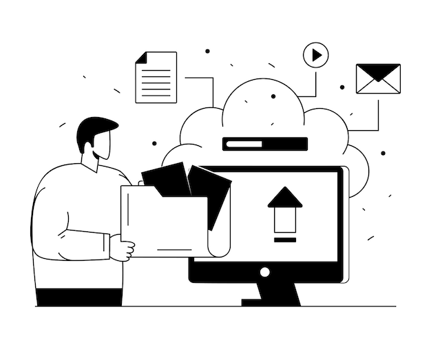 Un téléchargement de vecteur d'illustration en ligne solide