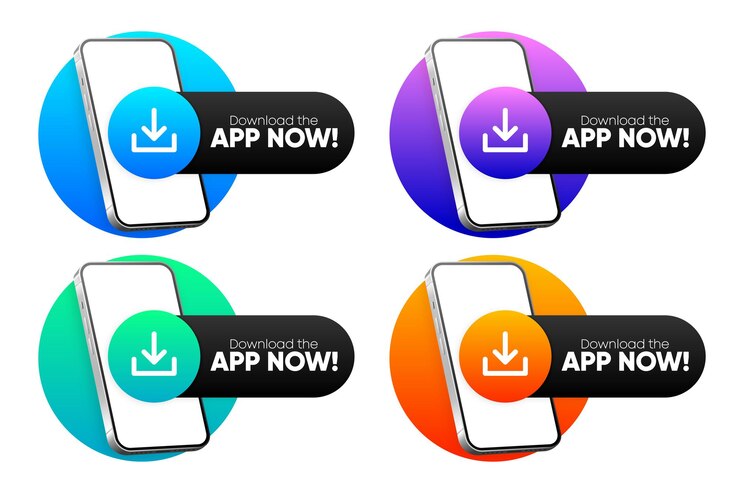 Télécharger l'application Maintenant Banner avec le smartphone à la main Téléchargez notre application dans la boutique en ligne Ui
