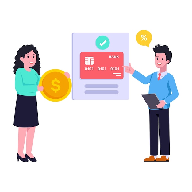 Télécharger l'illustration plate premium de l'escompte de paiement