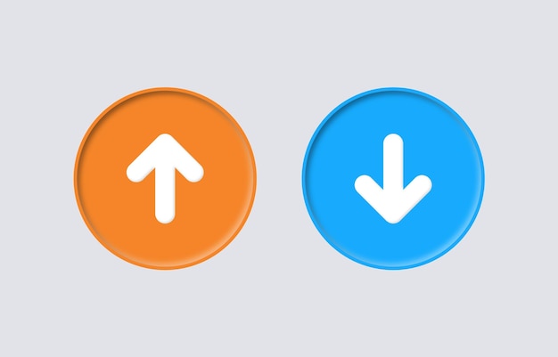 Télécharger Et Télécharger Des Boutons D'icônes Avec Une Flèche Vers Le Haut Vers Le Bas Dans L'icône Du Bouton Cercle Moderne Signe Du Logo De L'application Web