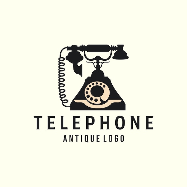 Téléphone Antique Style Vintage Logo Vecteur Modèle Illustration Design