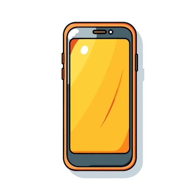 Vecteur un téléphone avec une coque jaune qui dit « iphone ».