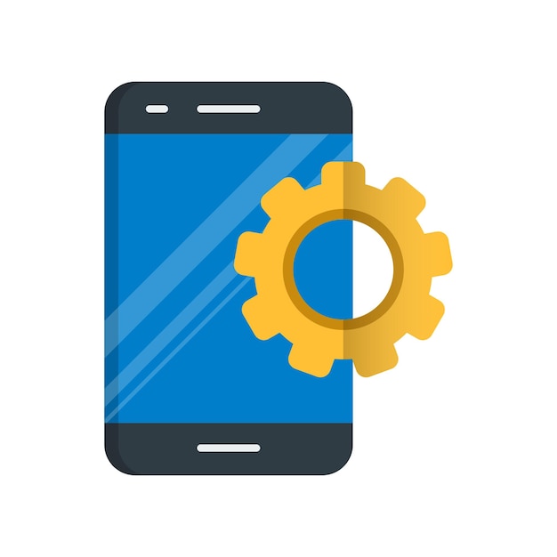 Un téléphone avec un engrenage dessus
