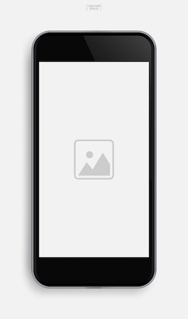 Téléphone mobile réaliste avec image d'application sur fond d'écran d'affichage