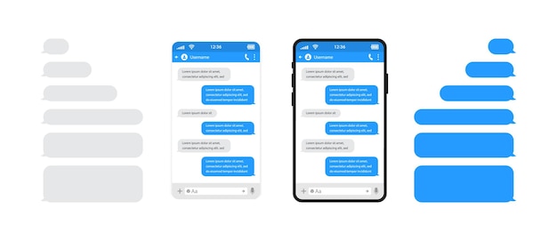 Les Téléphones Intelligents Discutent Des Bulles De Modèle De Sms.