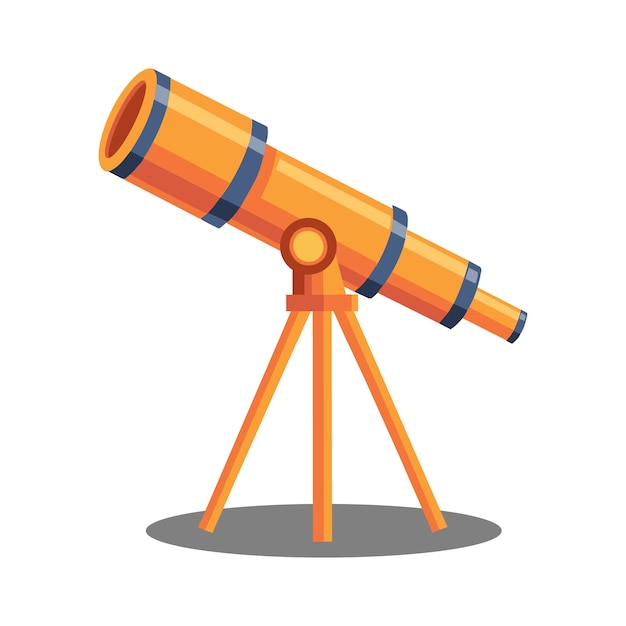 Vecteur télescope pour étudier les planètes et une éclipse solaire icon sticker scrapbooking