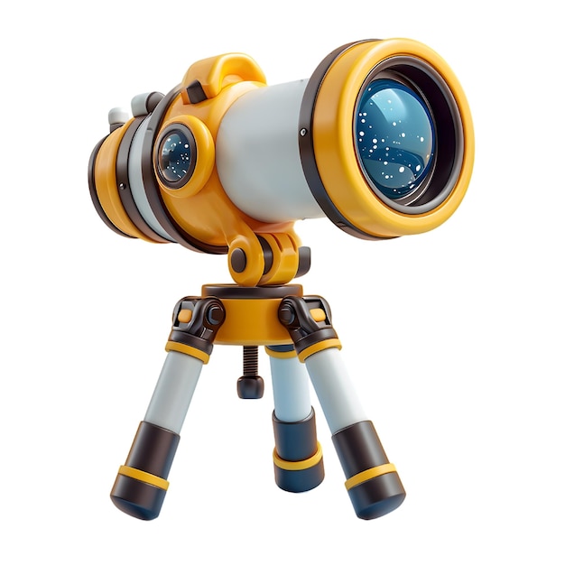 Vecteur télescope de rendu 3d isolé sur fond blanc