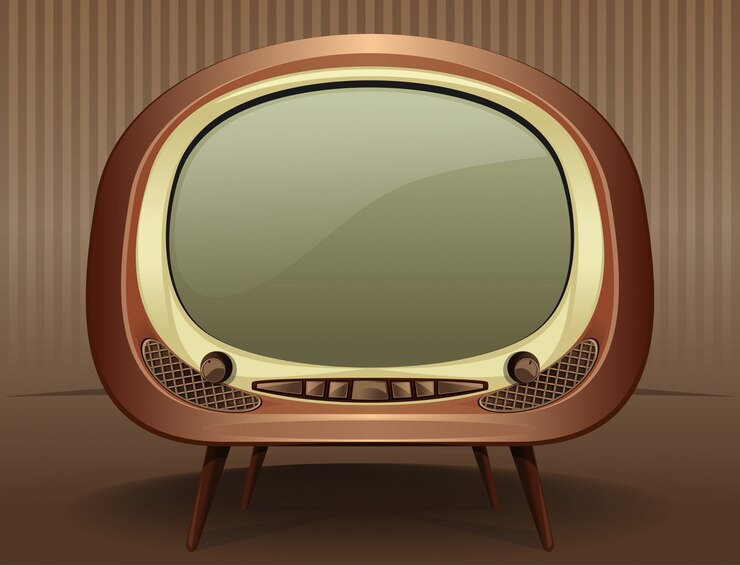 Vecteur télévision tv vintage dans le style ancien