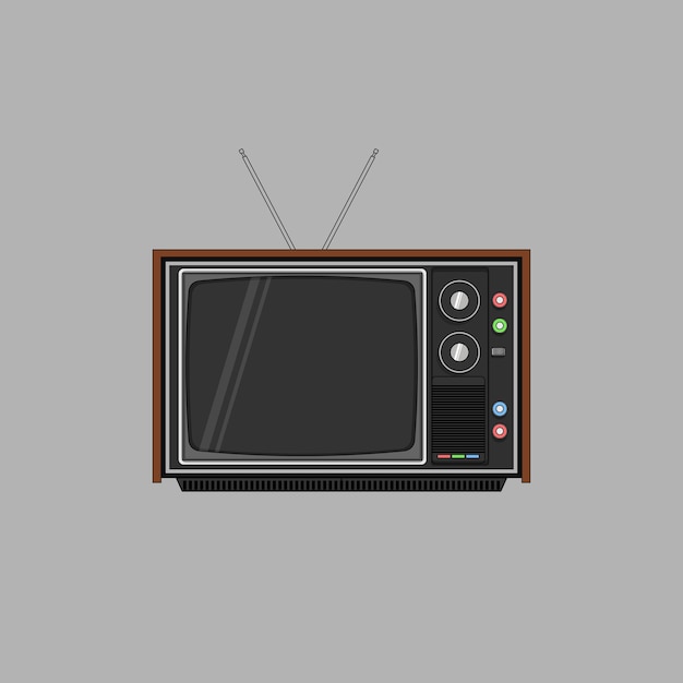 Vecteur télévision vintage en dessin vectoriel de dessin animé