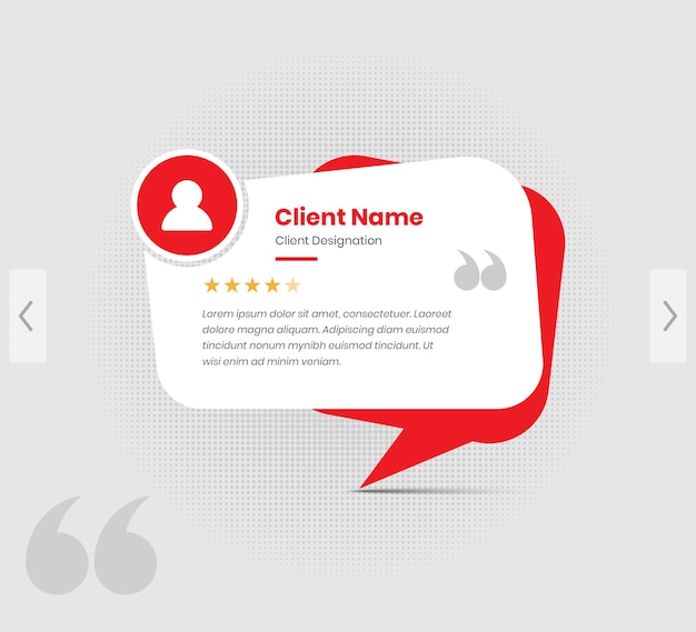 Des témoignages simples et des critiques de clients sur les médias sociaux et la conception de modèles Web avec des notes d'étoiles
