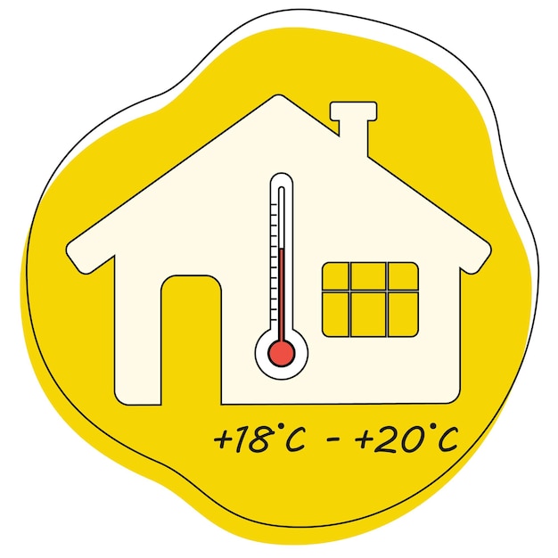 Vecteur température dans la maison thermomètre d'ambiance température de l'air intérieur température température ambiante