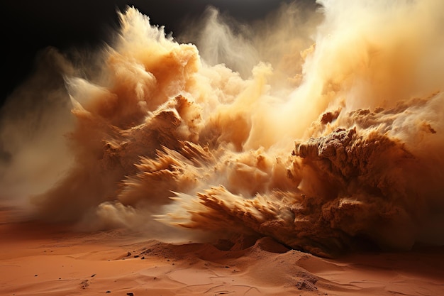 Vecteur tempête de sable dramatique dans le désert en tant qu'illustration de fond de papier peint