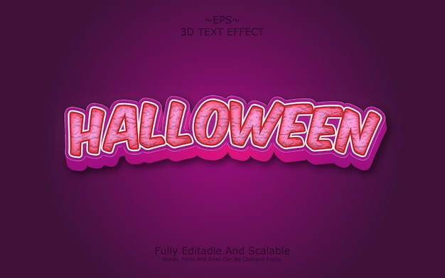 Template d'effet de texte modifiable pour Halloween 3D