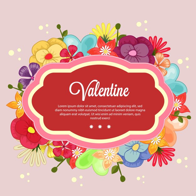 Template Saint Valentin Avec Thème Floral