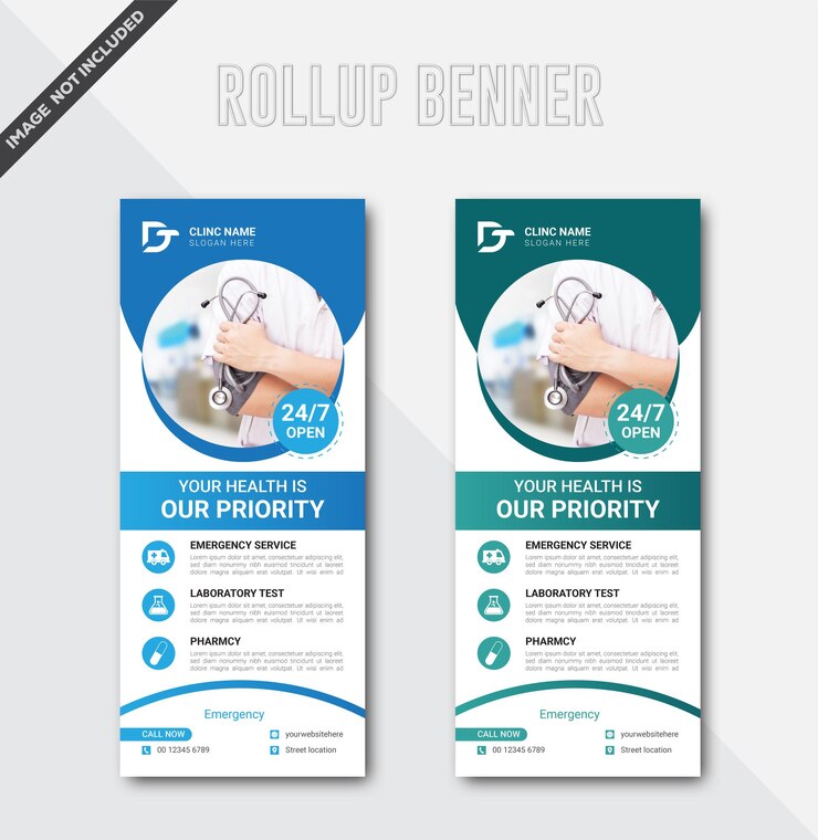 Templates de bannières médicales à rouler vectorielles