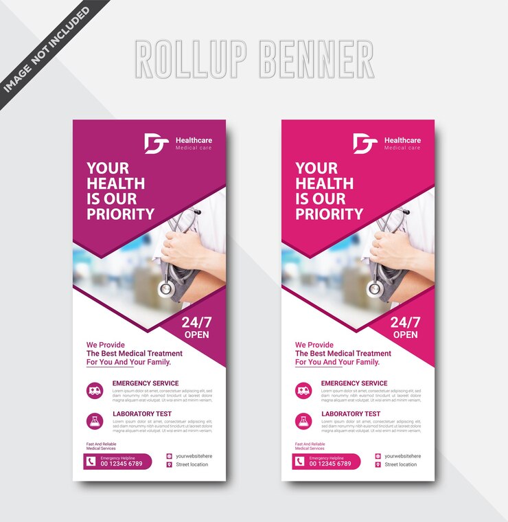 Templates de bannières médicales à rouler vectorielles