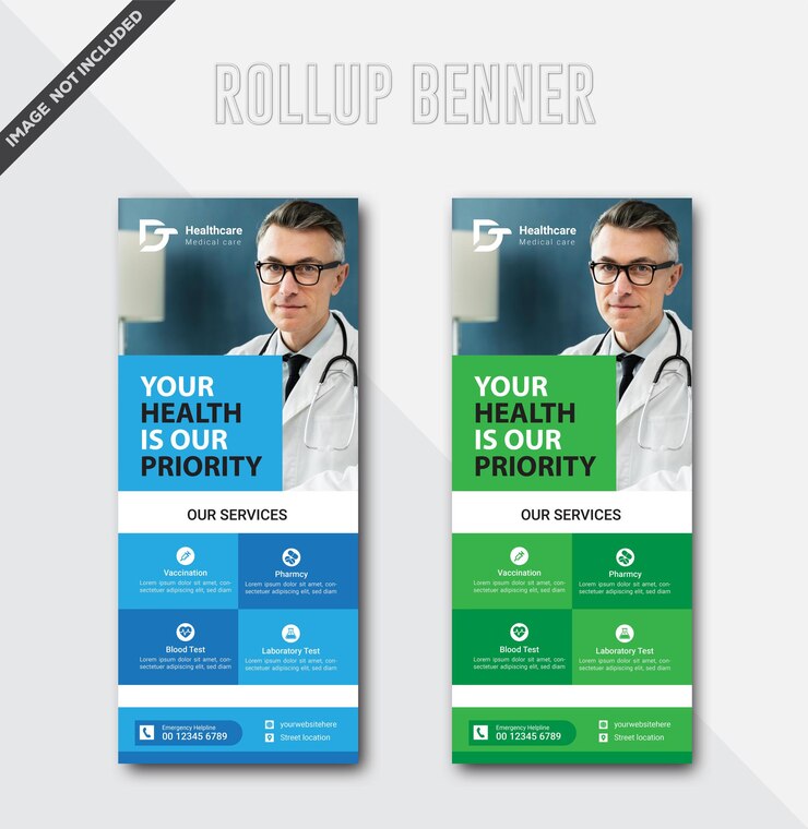 Templates de bannières médicales à rouler vectorielles