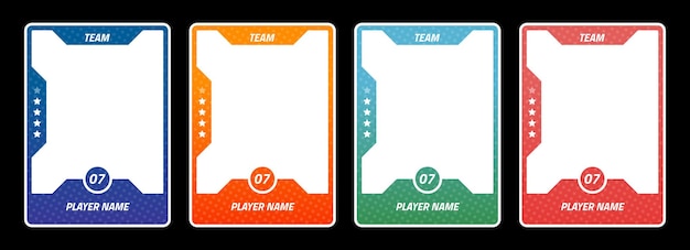 Templates De Cartes à échanger Sportives Une Collection De Cadres De Joueurs Pour Les Jeux En Ligne Sportifs Et Les Affaires