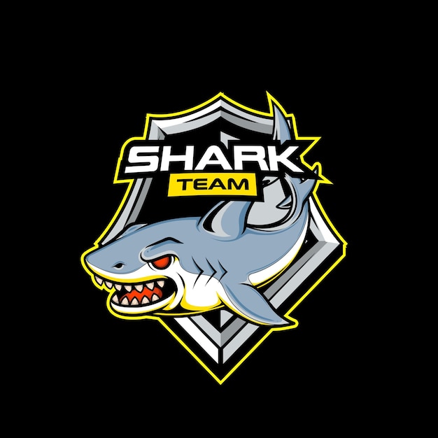 Templates De Logo De Mascotte De Requin Vecteur Pour Les équipes Sportives Et De Jeu Isolées