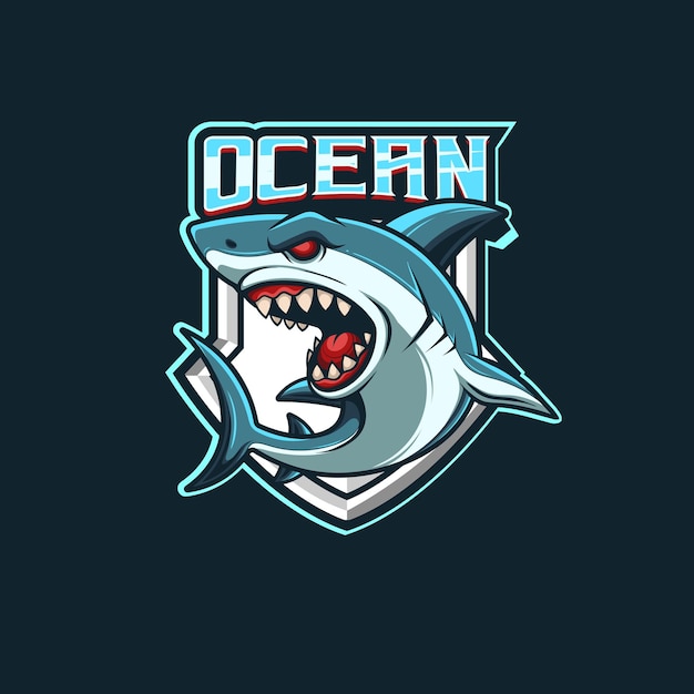 Templates De Logo De Mascotte De Requin Vecteur Pour Les équipes Sportives Et De Jeu Isolées