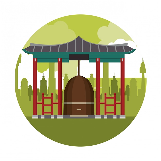 Vecteur temple asiatique