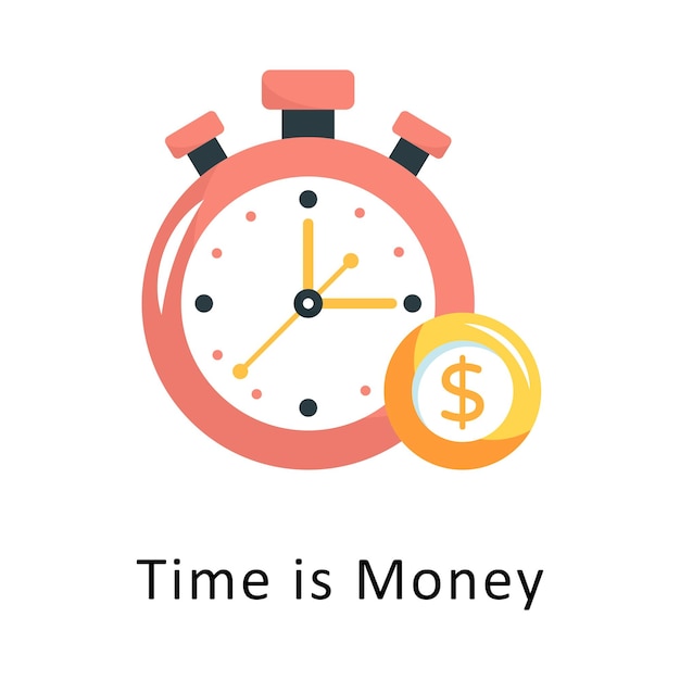Le temps est de l'argent Vector Flat Icon Illustration de conception Symbole sur fond blanc Fichier EPS 10