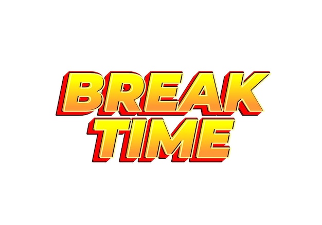 Temps de pause Effet de texte en 3D avec des couleurs accrocheuses