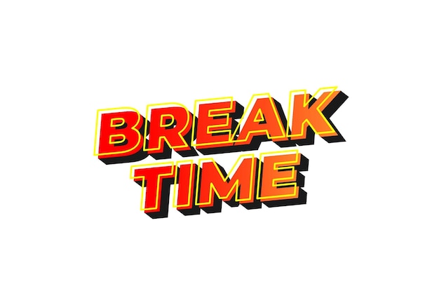 Temps de pause Effet de texte en 3D avec des couleurs accrocheuses