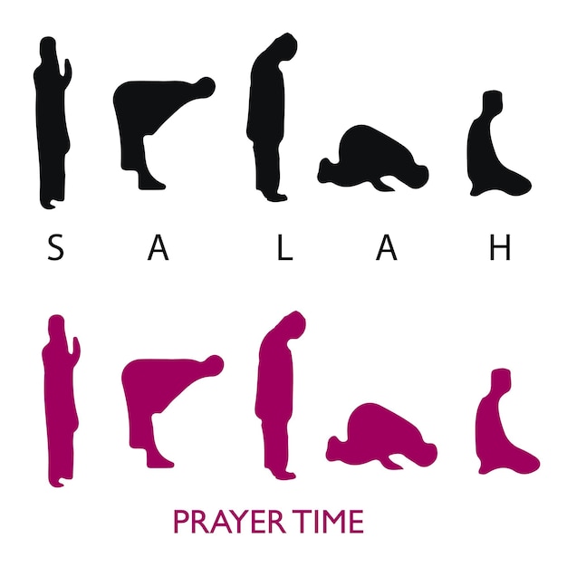 Vecteur temps de prière musulmane et fichier d'illustration vectorielle du logo salah time