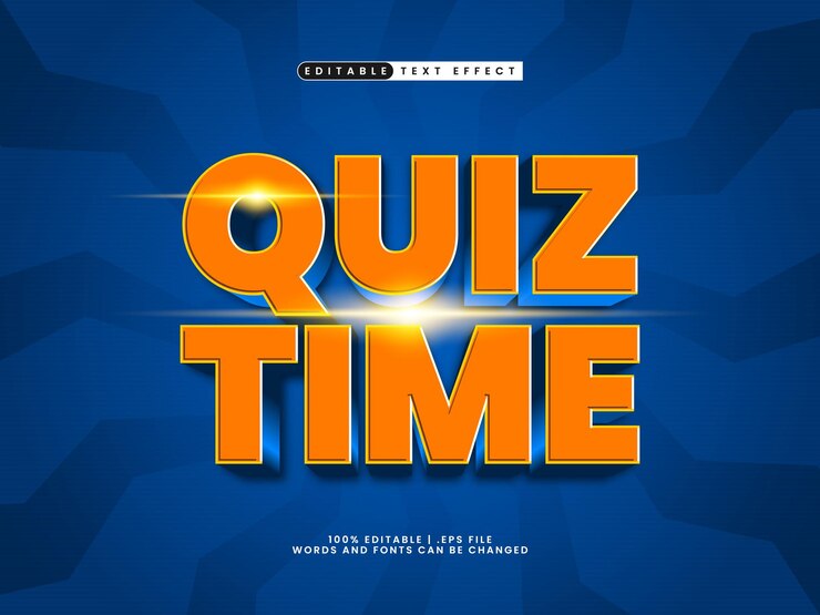 temps de quiz effet de texte modifiable dans un style de texte moderne et propre